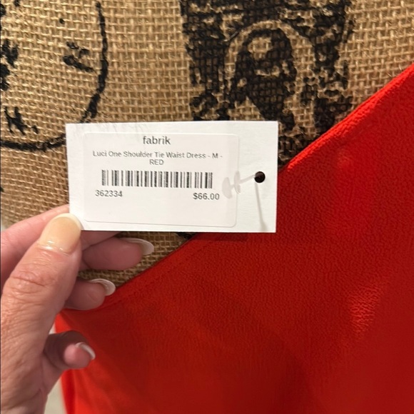 fab'rik Vibrant Red One-Shoulder Dress - Picture 3 of 4